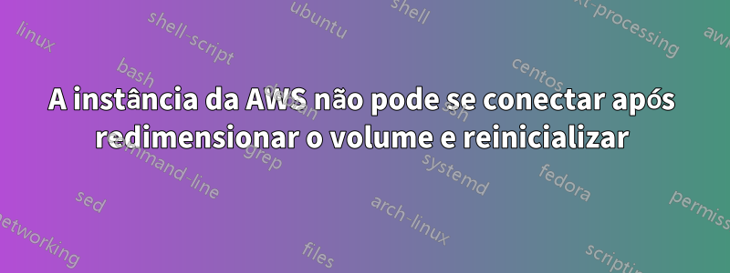 A instância da AWS não pode se conectar após redimensionar o volume e reinicializar