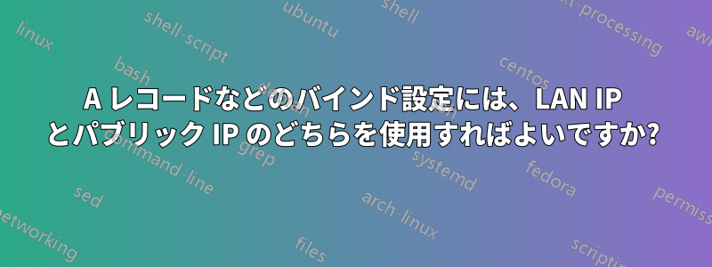 A レコードなどのバインド設定には、LAN IP とパブリック IP のどちらを使用すればよいですか?