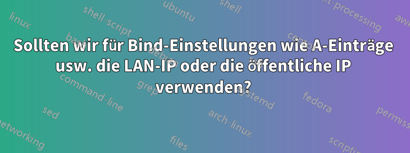 Sollten wir für Bind-Einstellungen wie A-Einträge usw. die LAN-IP oder die öffentliche IP verwenden?