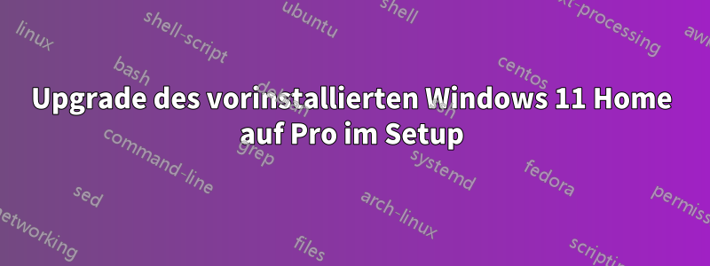 Upgrade des vorinstallierten Windows 11 Home auf Pro im Setup