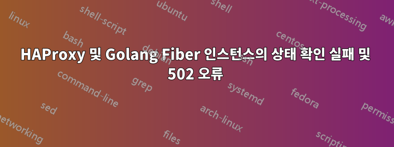 HAProxy 및 Golang Fiber 인스턴스의 상태 확인 실패 및 502 오류