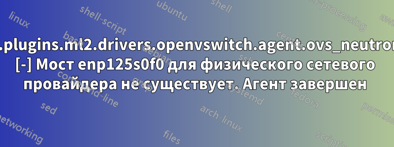 neutron.plugins.ml2.drivers.openvswitch.agent.ovs_neutron_agent [-] Мост enp125s0f0 для физического сетевого провайдера не существует. Агент завершен