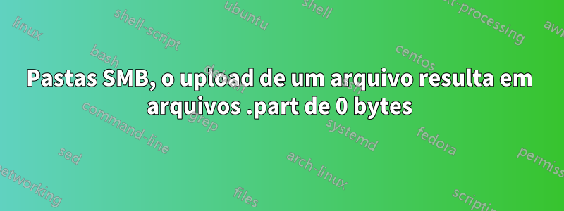 Pastas SMB, o upload de um arquivo resulta em arquivos .part de 0 bytes