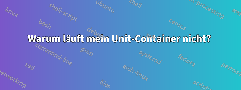 Warum läuft mein Unit-Container nicht?