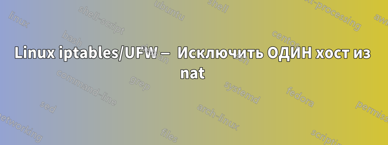 Linux iptables/UFW — Исключить ОДИН хост из nat