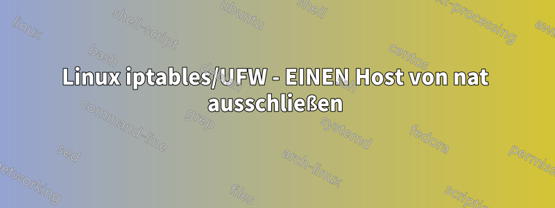 Linux iptables/UFW - EINEN Host von nat ausschließen