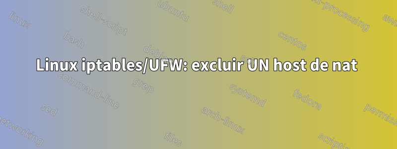 Linux iptables/UFW: excluir UN host de nat