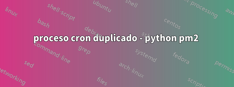 proceso cron duplicado - python pm2