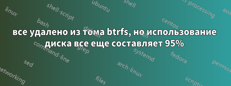 все удалено из тома btrfs, но использование диска все еще составляет 95%