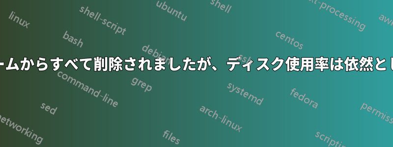 btrfsボリュームからすべて削除されましたが、ディスク使用率は依然として95%です