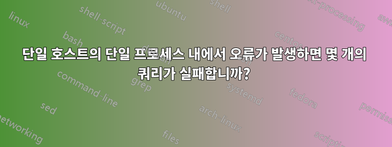 단일 호스트의 단일 프로세스 내에서 오류가 발생하면 몇 개의 쿼리가 실패합니까?