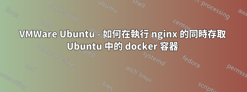 VMWare Ubuntu - 如何在執行 nginx 的同時存取 Ubuntu 中的 docker 容器