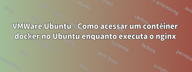 VMWare Ubuntu - Como acessar um contêiner docker no Ubuntu enquanto executa o nginx