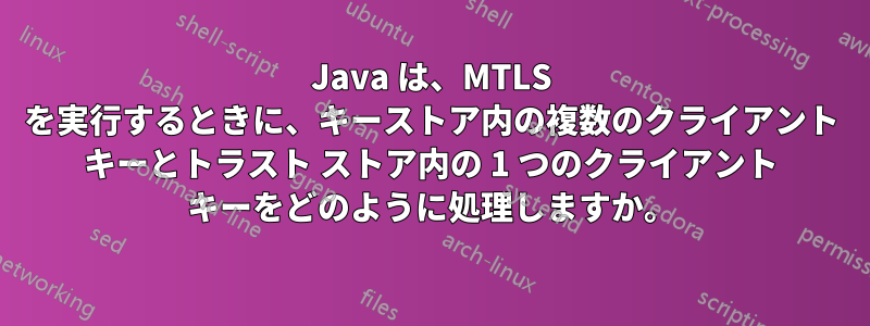 Java は、MTLS を実行するときに、キーストア内の複数のクライアント キーとトラスト ストア内の 1 つのクライアント キーをどのように処理しますか。