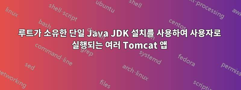 루트가 소유한 단일 Java JDK 설치를 사용하여 사용자로 실행되는 여러 Tomcat 앱