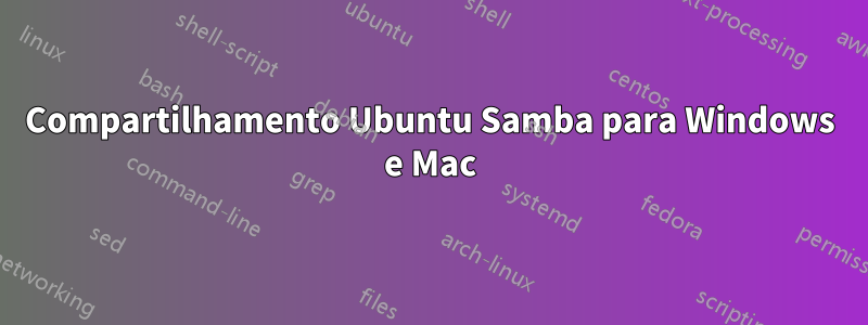 Compartilhamento Ubuntu Samba para Windows e Mac