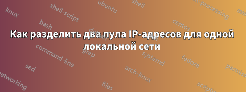 Как разделить два пула IP-адресов для одной локальной сети