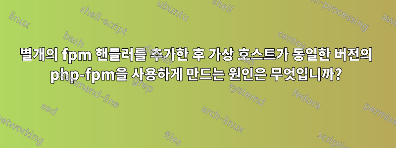 별개의 fpm 핸들러를 추가한 후 가상 호스트가 동일한 버전의 php-fpm을 사용하게 만드는 원인은 무엇입니까?