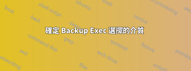 確定 Backup Exec 選擇的介質