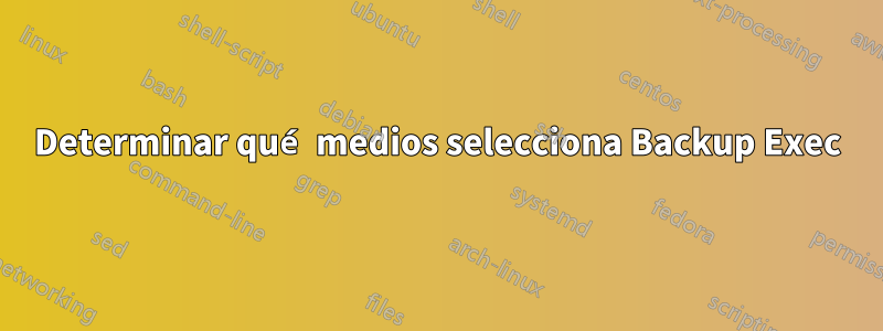 Determinar qué medios selecciona Backup Exec