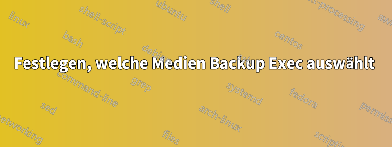 Festlegen, welche Medien Backup Exec auswählt