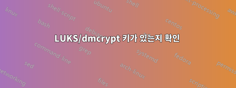 LUKS/dmcrypt 키가 있는지 확인