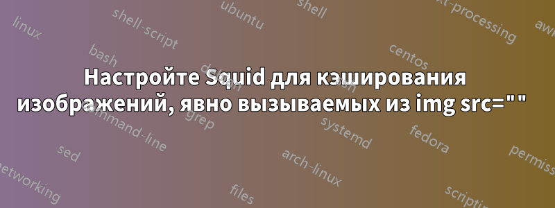 Настройте Squid для кэширования изображений, явно вызываемых из img src=""