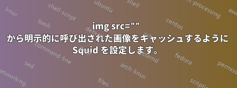 img src="" から明示的に呼び出された画像をキャッシュするように Squid を設定します。