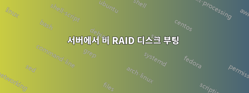 서버에서 비 RAID 디스크 부팅