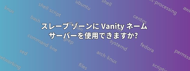 スレーブ ゾーンに Vanity ネーム サーバーを使用できますか? 