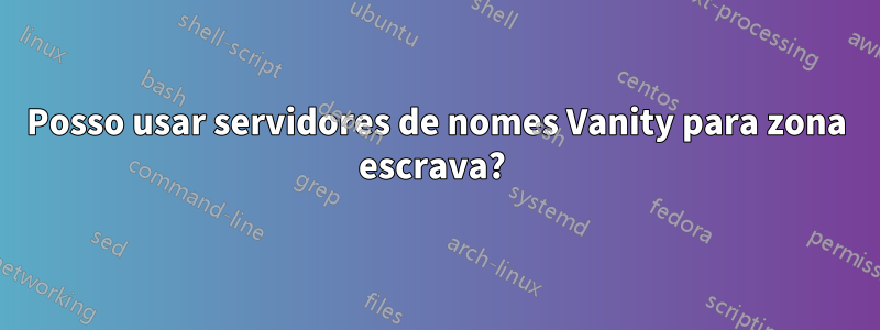 Posso usar servidores de nomes Vanity para zona escrava? 