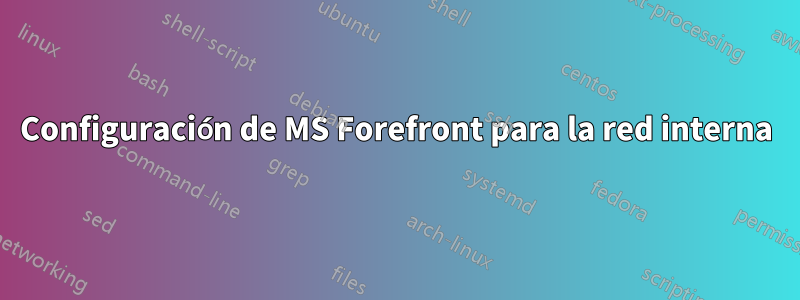 Configuración de MS Forefront para la red interna