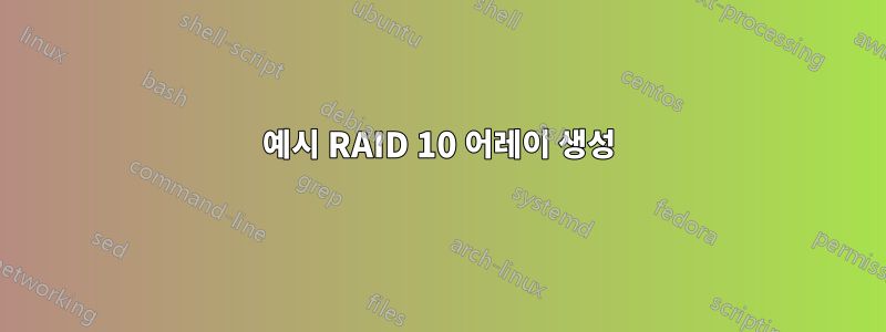 예시 RAID 10 어레이 생성