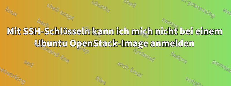 Mit SSH-Schlüsseln kann ich mich nicht bei einem Ubuntu OpenStack-Image anmelden