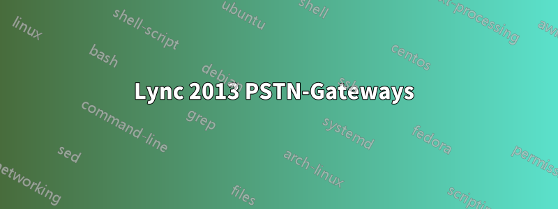 Lync 2013 PSTN-Gateways 