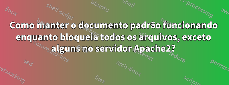 Como manter o documento padrão funcionando enquanto bloqueia todos os arquivos, exceto alguns no servidor Apache2?