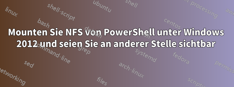 Mounten Sie NFS von PowerShell unter Windows 2012 und seien Sie an anderer Stelle sichtbar