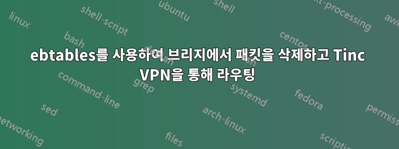 ebtables를 사용하여 브리지에서 패킷을 삭제하고 Tinc VPN을 통해 라우팅