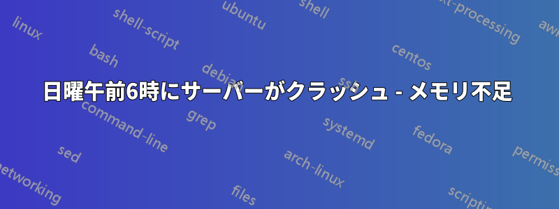 日曜午前6時にサーバーがクラッシュ - メモリ不足