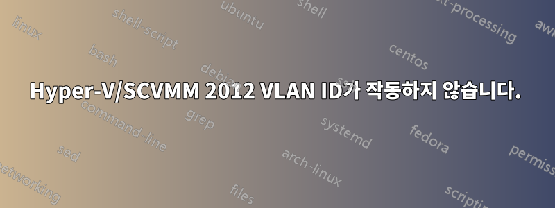 Hyper-V/SCVMM 2012 VLAN ID가 작동하지 않습니다.