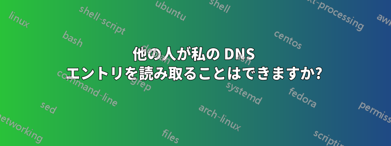 他の人が私の DNS エントリを読み取ることはできますか?