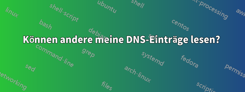 Können andere meine DNS-Einträge lesen?