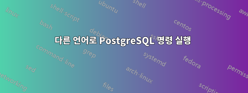 다른 언어로 PostgreSQL 명령 실행