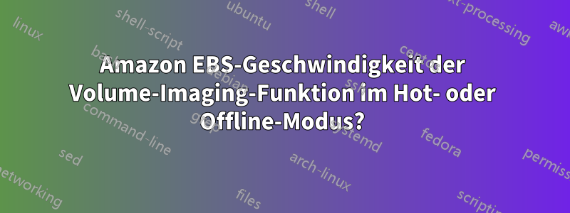 Amazon EBS-Geschwindigkeit der Volume-Imaging-Funktion im Hot- oder Offline-Modus?