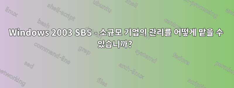 Windows 2003 SBS - 소규모 기업의 관리를 어떻게 맡을 수 있습니까? 