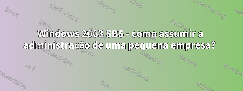 Windows 2003 SBS - como assumir a administração de uma pequena empresa? 