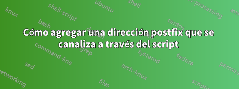 Cómo agregar una dirección postfix que se canaliza a través del script