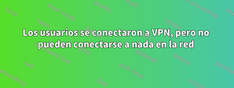 Los usuarios se conectaron a VPN, pero no pueden conectarse a nada en la red