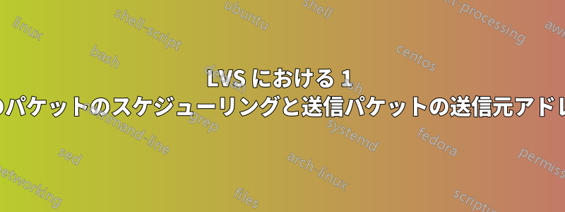 LVS における 1 つのパケットのスケジューリングと送信パケットの送信元アドレス