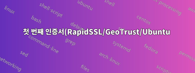 첫 번째 인증서(RapidSSL/GeoTrust/Ubuntu)를 확인할 수 없습니다.